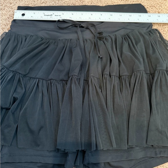 XL popflex Pirouette Skort black built in shorts silky mesh tiered skirt pockets - Picture 10 of 16